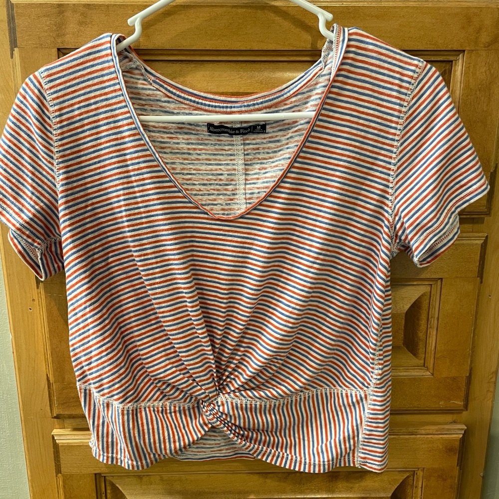 Abercrombie & fitch red white and blue twist top.